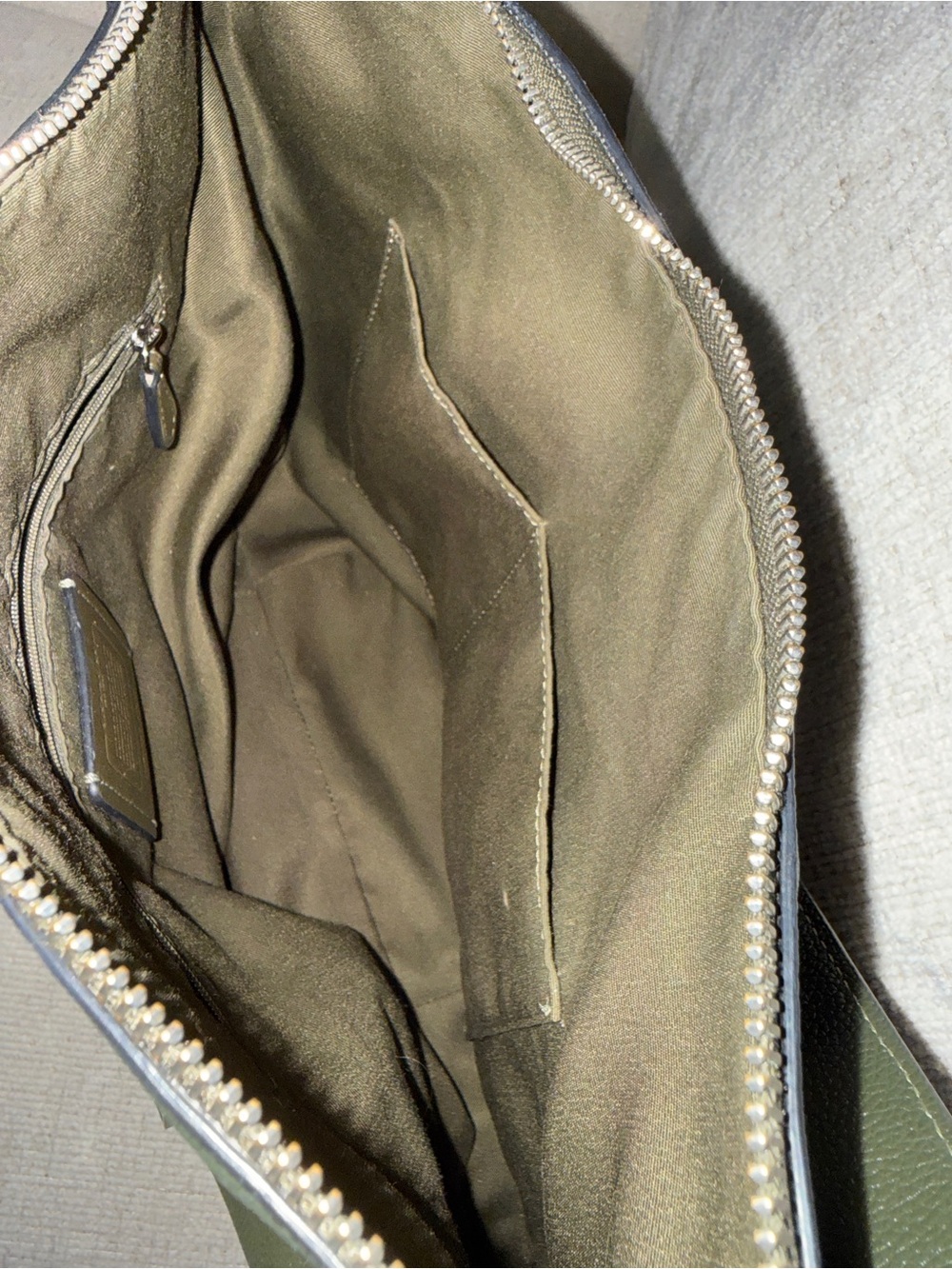 Coach Laurel Dark Olive Leather shoulder Bag with Silver Hardware - Picture 8 of 8